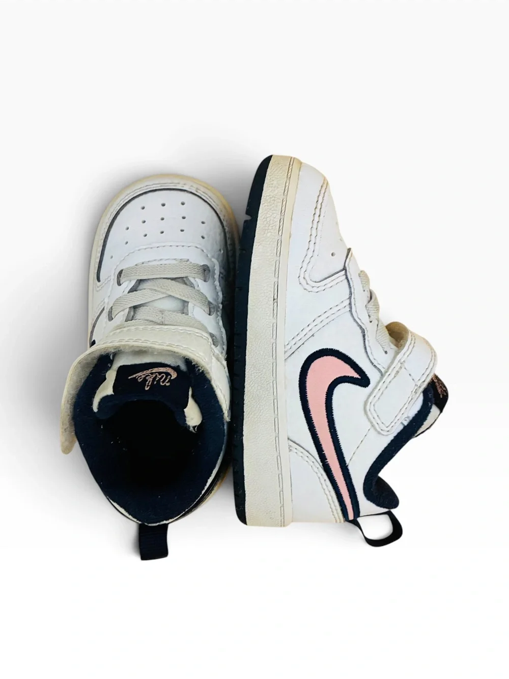 Nike Toddler Sneakers in White, Navy & Pink Size 5
